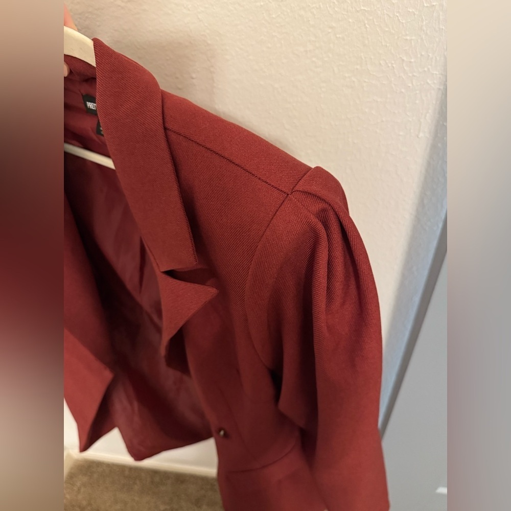 Pretty Little Things Burgundy Women’s Blazer, Women’s Maroon Blazer - Picture 9 of 14